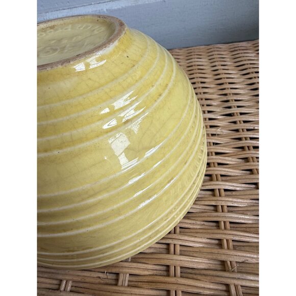 Vintage 30's McCoy Yellow Ribbed Mixing Bowl 7" Farmhouse Primitive - Picture 11 of 11